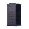 GLigeT Garbage Cans Outdoor Cast Aluminum Trash Can Durable Trash Can with Large Capacity Ashtray Outdoor Metal Trash Can with Decorative Grid Panel Outside Trash Bin view 1
