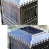 GLigeT Garbage Cans Outdoor Cast Aluminum Trash Can Durable Trash Can with Large Capacity Ashtray Outdoor Metal Trash Can with Decorative Grid Panel Outside Trash Bin view 3