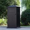 GLigeT Garbage Cans Outdoor Cast Aluminum Trash Can Durable Trash Can with Large Capacity Ashtray Outdoor Metal Trash Can with Decorative Grid Panel Outside Trash Bin view 4
