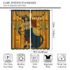 Ancient Egyptian Shower Curtain Egyptian Cat Paraoh Printed Egypt Art Vintage Pet Animal Thermal Insulated Room Darkening Curtains for Living Room Bedroom Drapes 2 Panels 63x63in, Style-1 view 2