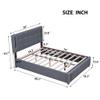 Bekeknlny Full Size Upholstered Bed with Hydraulic Storage System and LED Light,Linen Storage Bed for Kids Teens,No Box Spring Needed (Gray/Linen#A, Full) view 2