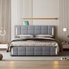Bekeknlny Full Size Upholstered Bed with Hydraulic Storage System and LED Light,Linen Storage Bed for Kids Teens,No Box Spring Needed (Gray/Linen#A, Full) view 3