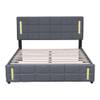 Bekeknlny Full Size Upholstered Bed with Hydraulic Storage System and LED Light,Linen Storage Bed for Kids Teens,No Box Spring Needed (Gray/Linen#A, Full) view 4