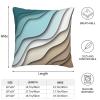 Blue Teal and Grey Boho Throw Pillow Covers 16x16 Set Of 2 Summer Outdoor Abstract Stripe Pillows Cover Mid Century Modern Decorative Pillow Case Farmhouse Cushion Cover for Home Couch Bed Sofa Decor view 2