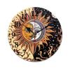 Qchaor 23.6in Battery Round Wooden Wall Clock Mexican Folk Sun and Moon Paint Non-Ticking Silent Clock- Mexican Style Decorative for Living Room, Kitchen, Home,Bathroom, Bedroom, Laundry Room view 1