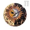 Qchaor 23.6in Battery Round Wooden Wall Clock Mexican Folk Sun and Moon Paint Non-Ticking Silent Clock- Mexican Style Decorative for Living Room, Kitchen, Home,Bathroom, Bedroom, Laundry Room view 2