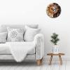 Qchaor 23.6in Battery Round Wooden Wall Clock Mexican Folk Sun and Moon Paint Non-Ticking Silent Clock- Mexican Style Decorative for Living Room, Kitchen, Home,Bathroom, Bedroom, Laundry Room view 3