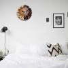 Qchaor 23.6in Battery Round Wooden Wall Clock Mexican Folk Sun and Moon Paint Non-Ticking Silent Clock- Mexican Style Decorative for Living Room, Kitchen, Home,Bathroom, Bedroom, Laundry Room view 4