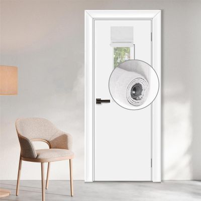 WdFour 100% Blackout Classroom Door Curtains - UV Protection & Privacy, Easy-to-Install Roller Blinds for Windows(14Wx42L,Greyish White,1Piece)