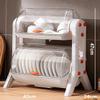 CARUTU Dish Drying Rack, 2-Tier Draining Rack for Kitchen Counter, Large Capacity Dish Organizer with Lid, for Kitchen Counter Cabinet view 2