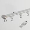 Room Divider Ceiling Track System Shower Curtain White Curtain Track System with Hook, Thin Single Window Rail for Bay Windows/Wall/Doorway, Waterproof Shower Room Divider Rods ( Color : Ceiling Mount view 2