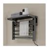 Electric Towel Warmer, Heated Towel Racks Wall Mounted with Top Shelf 95W, Towel Drying Rack with Built-in 1-9H Timer Temperature Adjustment, Plug in,Gray view 1