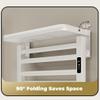 Electric Towel Warmer, Heated Towel Racks Wall Mounted with Top Shelf 95W, Towel Drying Rack with Built-in 1-9H Timer Temperature Adjustment, Plug in,Gray view 4