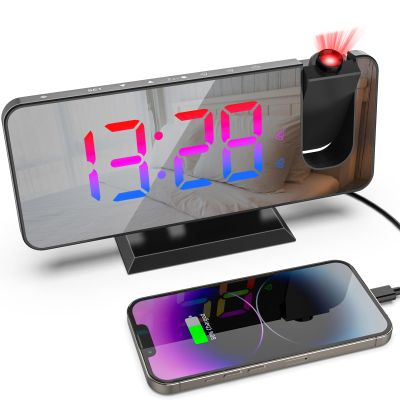 321Wasay Digital Alarm Clock With Projection on Ceiling for Bedroom - Projector Clock That Projects Time