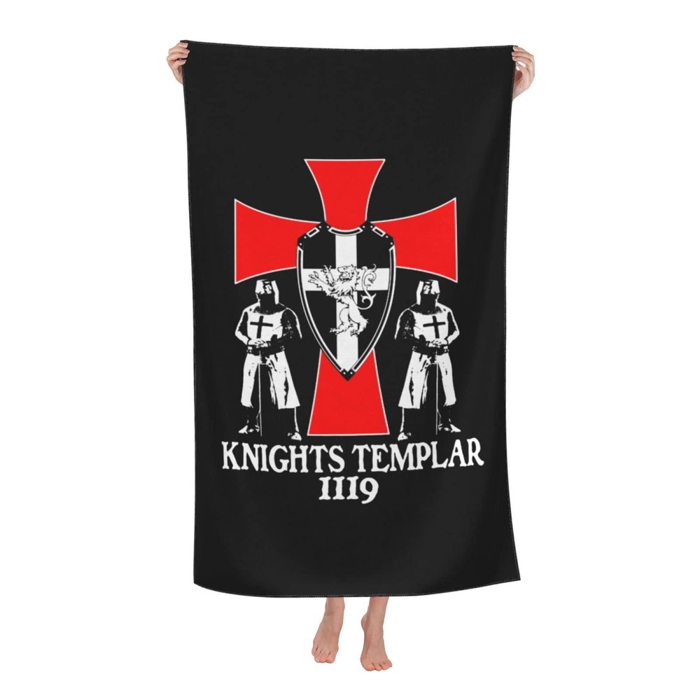 Byoblu Knights Templar 1119 Crusader Deus Beach Towel Absorbent Bathroom Towels Beach Towels Oversized Super 32x52 Inch