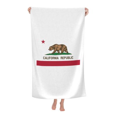 Byoblu California Republic Flag Beach Towel Absorbent Bathroom Towels Beach Towels Oversized Super 32x52 Inch