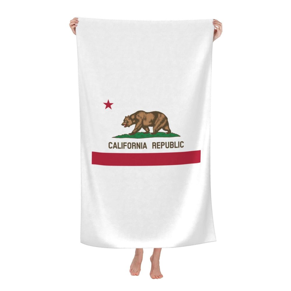 Byoblu California Republic Flag Beach Towel Absorbent Bathroom Towels Beach Towels Oversized Super 32x52 Inch