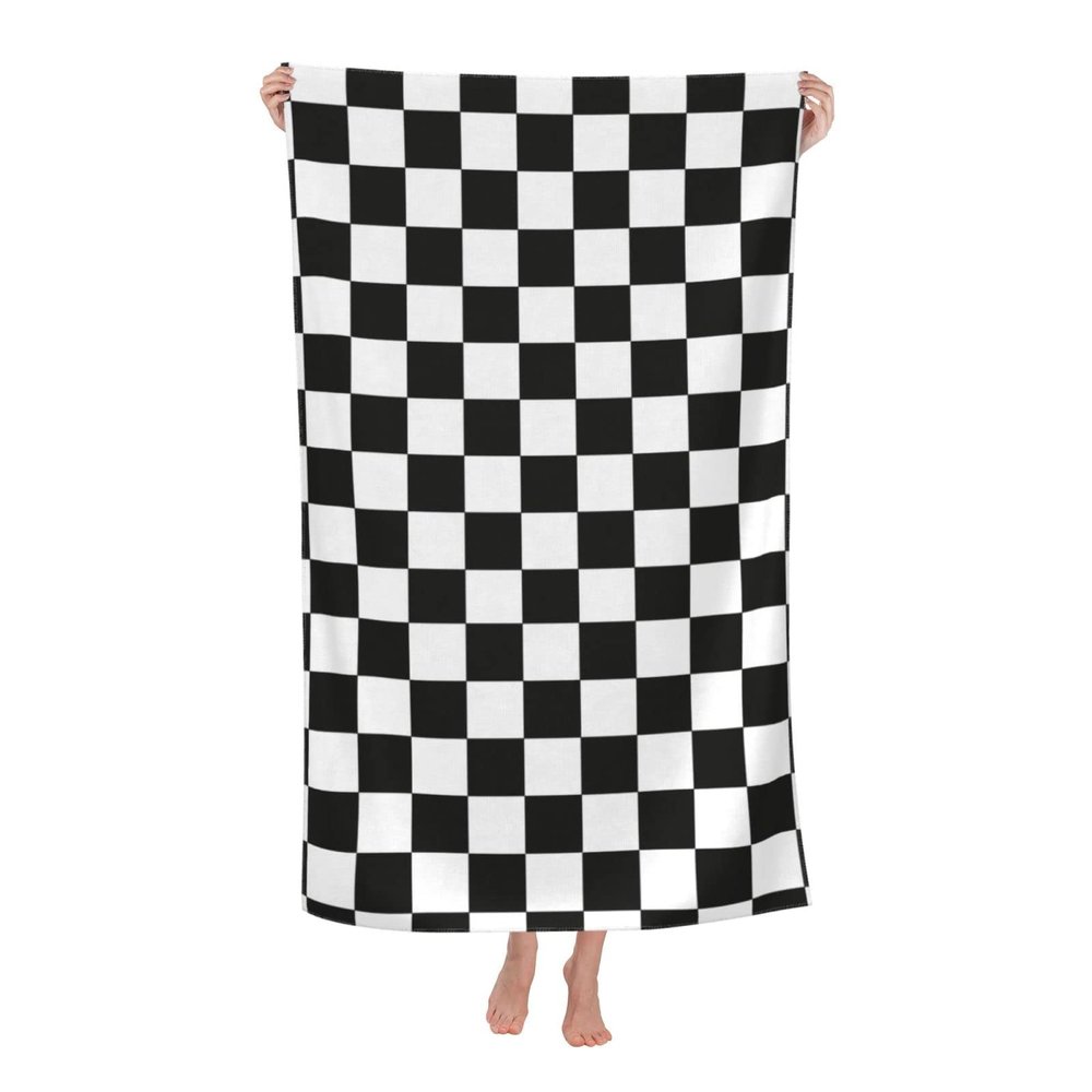 Byoblu Checkered Flag Beach Towel Absorbent Bathroom Towels Beach Towels Oversized Super 32x52 Inch