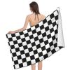 Byoblu Checkered Flag Beach Towel Absorbent Bathroom Towels Beach Towels Oversized Super 32x52 Inch view 3