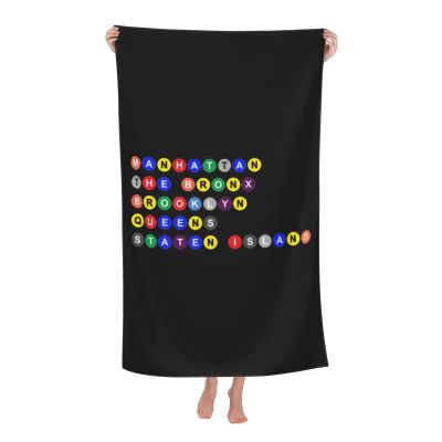 Byoblu Nycs Five Boroughs in Subway Bubbles Beach Towel Absorbent Bathroom Towels Beach Towels Oversized Super 32x52 Inch