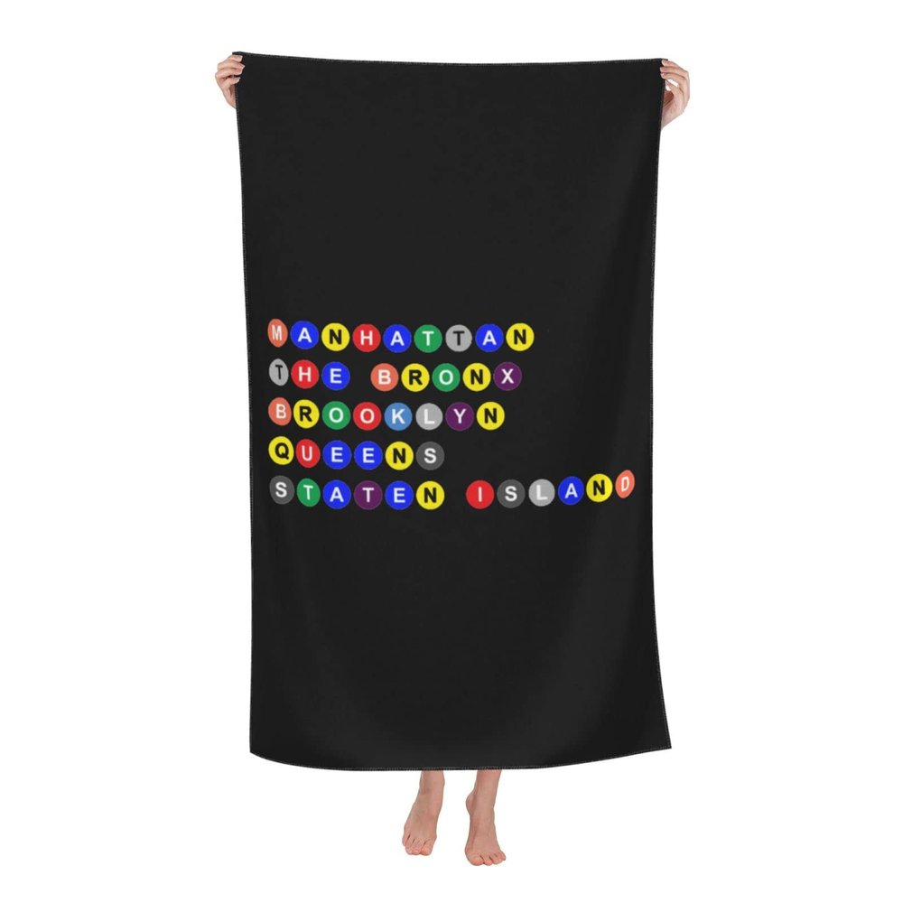 Byoblu Nycs Five Boroughs in Subway Bubbles Beach Towel Absorbent Bathroom Towels Beach Towels Oversized Super 32x52 Inch