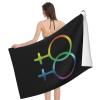 Byoblu Women Symbols Lesbian LGBT Pride Beach Towel Absorbent Bathroom Towels Beach Towels Oversized Super 32x52 Inch view 3