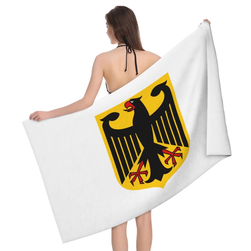 Byoblu Coat of Arms of Germany Beach Towel Absorbent Bathroom Towels Beach Towels Oversized Super 32x52 Inch