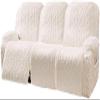 8 Pieces Recliner Chair Covers, Geometric Jacquard Plush Recliner Slipcovers, Couch Sofa Covers, Soft Fuzzy Fluffy Anti-Slip Furniture Protector for Kids Cats Dogs Elastic Bottom (Cream,3 Seat) view 1