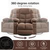 Massage Rocker Recliner Chair Rocking Chairs for Adults Oversized with 2 Cup Holders, USB Charge Port Soft Features a Manual Massage and Heat.(A+B) Brown view 3