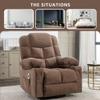 Massage Rocker Recliner Chair Rocking Chairs for Adults Oversized with 2 Cup Holders, USB Charge Port Soft Features a Manual Massage and Heat.(A+B) Brown view 4