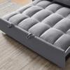 1 Versatile Foldable Sofa Bed in 3 Lengths, Modern Sofa Sofa Sofa Velvet Pull-Out Bed, Adjustable Back and with USB Port and Ashtray and Swivel Phone Stand (Grey) view 2