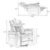 270 Degree Swivel PU Leather Power Recliner Individual Seat Home Theater Recliner with Comforable Backrest, Tray Table, Phone Holder, Cup Holder, USB Port, Hidden Arm Storage for Living Room, Red view 2