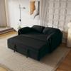 54 inch Velvet Sofa Sofa Bed Dual Purpose Living Room Retractable Bed Black Sofa view 1