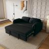 54 inch Velvet Sofa Sofa Bed Dual Purpose Living Room Retractable Bed Black Sofa view 3