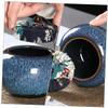 FUNOMOCYA Ceramic Tea Jar Airtight Canister with Lid 3.85X3.85X2.95 Inches Porcelain Tea Storage Container for Loose Dry Food Nuts Grains Kitchen Organization view 2