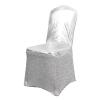 Balsa Circle Metallic Silver Tinsel Spandex Stretchable Banquet Chair Cover Sash Band Buckle Party Events Reception Home Decorations Supplies view 2