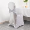Balsa Circle Metallic Silver Tinsel Spandex Stretchable Banquet Chair Cover Sash Band Buckle Party Events Reception Home Decorations Supplies view 3