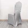 Balsa Circle Metallic Silver Tinsel Spandex Stretchable Banquet Chair Cover Sash Band Buckle Party Events Reception Home Decorations Supplies view 4