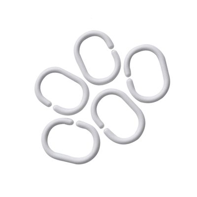 HOOTNEE Plastic Shower Curtain Hooks 48pcs c Ring Hangers Gliding Bath Drape Clips for Tub Bathroom