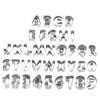 BRIGHTFUFU 36pcs Stainless Steel Cookie Cutters Biscuit Molds for Baking for Home Use Special Occasions Includes Numbers Letters for Creative Cookie Designs view 1