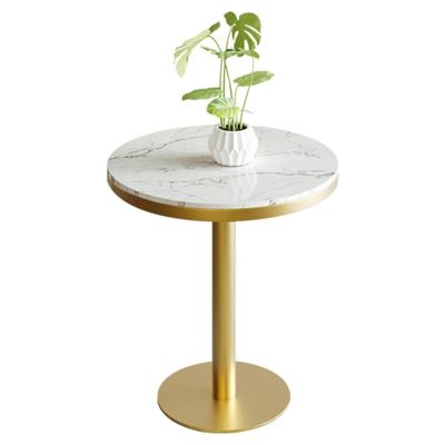 Gaommini Round Bar Table Marble Top Side Table and Gold Metal Frame, Pub Table Dining Table for Living Room Bistro Cocktail Bedroom Balcony End Table (Size : Height 75cm)