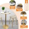 Gaommini Round Bar Table Marble Top Side Table and Gold Metal Frame, Pub Table Dining Table for Living Room Bistro Cocktail Bedroom Balcony End Table (Size : Height 75cm) view 4