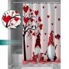 ALAGEO Valentine's Day Gnomes Shower Curtain Love Heart Shower Curtains for Bathroom Decor Lover Bird Bath Curtains Sets with Hooks for Valentines Day Home Decor Waterproof Extra Long 72" x 78" view 4