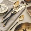 Matte Black Silverware Set for 8, 32 Piece Stainless Steel Tableware in Ergonomic Design Size and Weight Food Grade Stainless Steel Including Steak Knife Fork and Spoon view 1