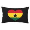 axxor Flag of Ghana Heart Pillow Covers Soft Cozy Rectangle Pillow Covers Home Decor, for Sofa Bed Living Room 20"x30" view 1