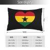 axxor Flag of Ghana Heart Pillow Covers Soft Cozy Rectangle Pillow Covers Home Decor, for Sofa Bed Living Room 20"x30" view 4