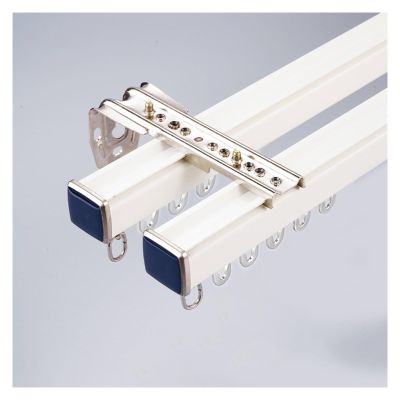PQPQLI Curtain Track, (2.3Ft-20Ft) Aluminum Curtain Rail, Ceiling Or Wall Mount Curtain Tracks System, Room Divider Curtain Rods, for Living Room/Bed Room/Shower(Color:White D,Size:3m/10ft/2 * 1.5m)