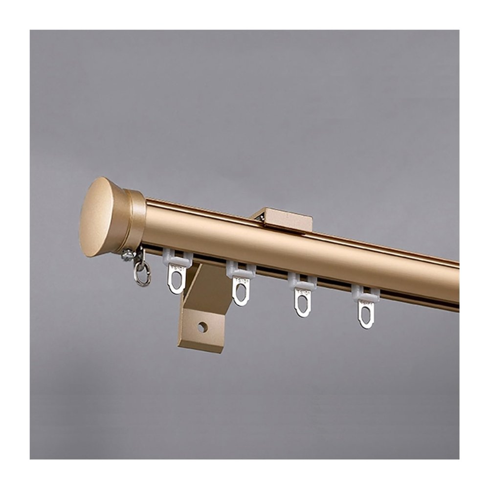 Curtain Track, Aluminum Curtain Rails System, Wall Mount Curtain Rods, Room Divider-Curtain Track Rail, For Bedroom, Living Room, Kitchen, Bathroom(Gold A,0.9m/3ft)