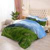 Jingzhang Landscape Comforter Set King Size, 3D Print Nature Green Mountain Forest Bedding Set Spring Green Mountain Forest Quilt Duvet Insert 3 Pieces view 2