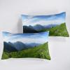Jingzhang Landscape Comforter Set King Size, 3D Print Nature Green Mountain Forest Bedding Set Spring Green Mountain Forest Quilt Duvet Insert 3 Pieces view 3